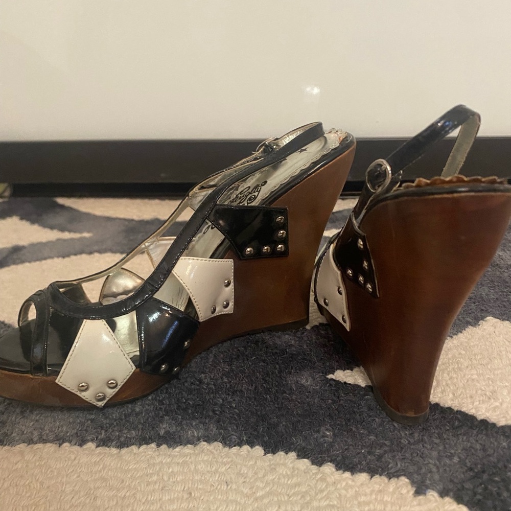 Naught Monkey Patent Leather Patchwork Heels - image 5